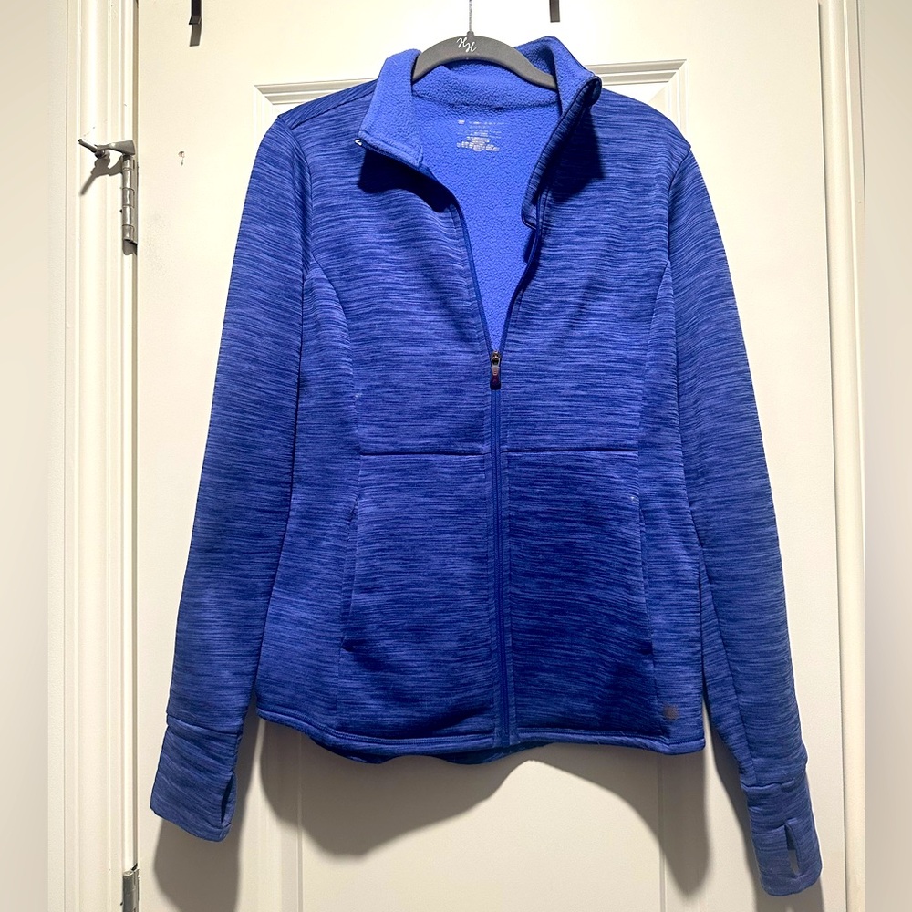 Tek Gear Blue/Purple Performance Jacket Full Zip Athletic Style